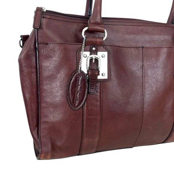 Wilsons Leather Computer Bag Attache 100% Genuine Leather Oxblood Red/Brown - Picture 6 of 13